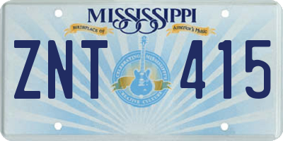 MS license plate ZNT415