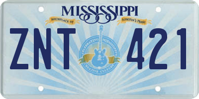 MS license plate ZNT421