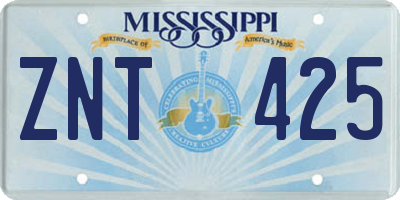MS license plate ZNT425