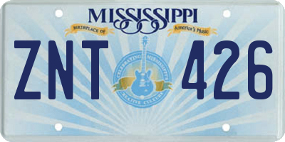 MS license plate ZNT426