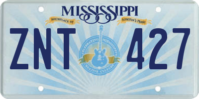MS license plate ZNT427