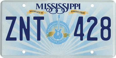 MS license plate ZNT428