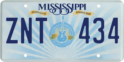 MS license plate ZNT434