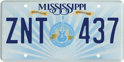 MS license plate ZNT437
