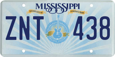 MS license plate ZNT438