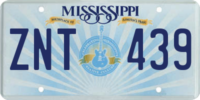 MS license plate ZNT439