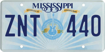 MS license plate ZNT440