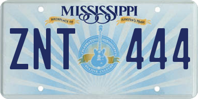 MS license plate ZNT444