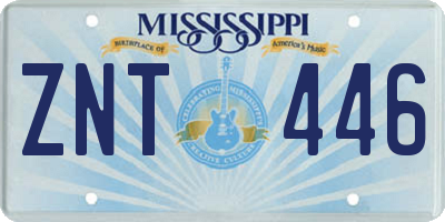 MS license plate ZNT446