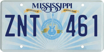 MS license plate ZNT461