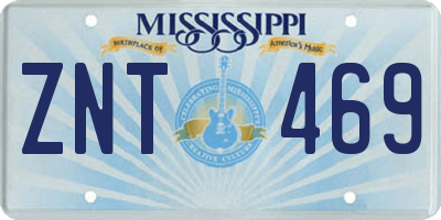 MS license plate ZNT469