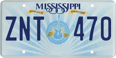 MS license plate ZNT470
