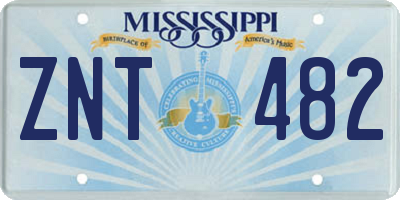 MS license plate ZNT482