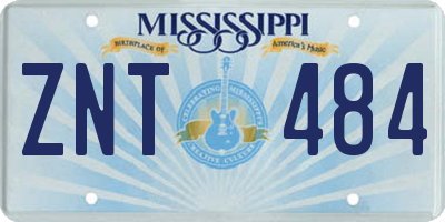 MS license plate ZNT484