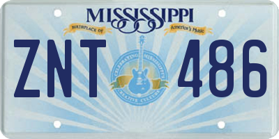 MS license plate ZNT486
