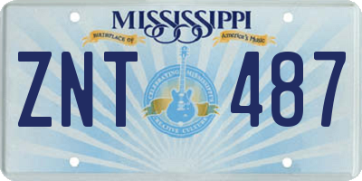 MS license plate ZNT487