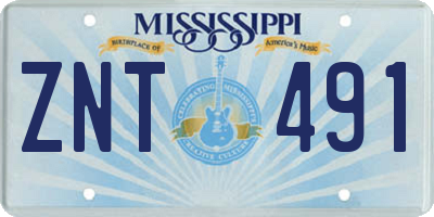 MS license plate ZNT491