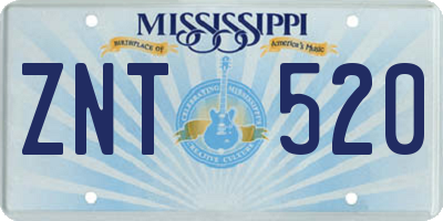 MS license plate ZNT520