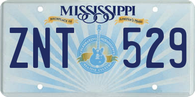 MS license plate ZNT529