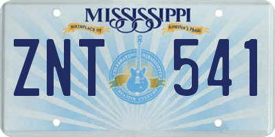 MS license plate ZNT541