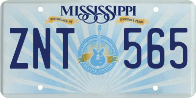 MS license plate ZNT565