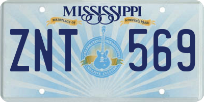 MS license plate ZNT569