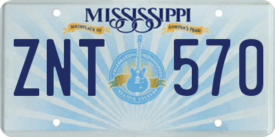 MS license plate ZNT570