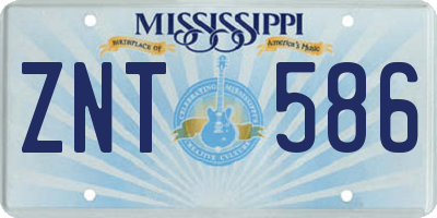 MS license plate ZNT586