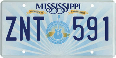 MS license plate ZNT591