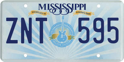 MS license plate ZNT595