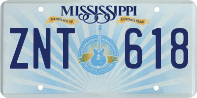 MS license plate ZNT618