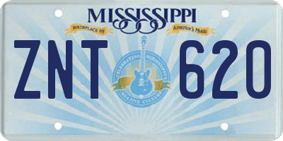 MS license plate ZNT620