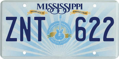 MS license plate ZNT622