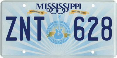 MS license plate ZNT628