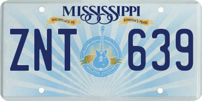 MS license plate ZNT639