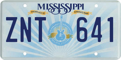 MS license plate ZNT641