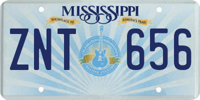MS license plate ZNT656