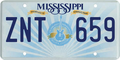 MS license plate ZNT659