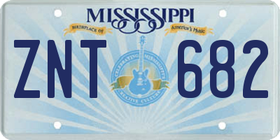 MS license plate ZNT682