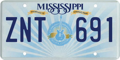 MS license plate ZNT691