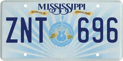 MS license plate ZNT696