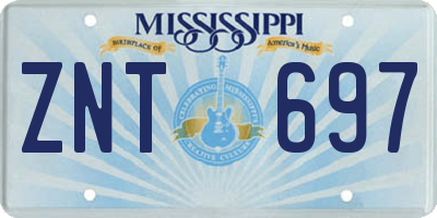 MS license plate ZNT697
