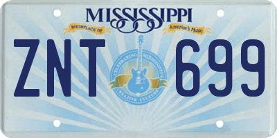 MS license plate ZNT699