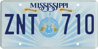 MS license plate ZNT710