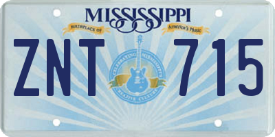 MS license plate ZNT715