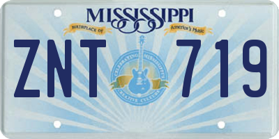 MS license plate ZNT719