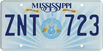 MS license plate ZNT723
