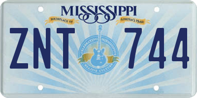 MS license plate ZNT744