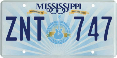MS license plate ZNT747