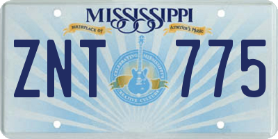 MS license plate ZNT775